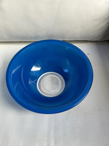 Vintage Pyrex Blue with Clear Glass Bottom Mixing Nesting Bowl #325 2.5L vg-ex