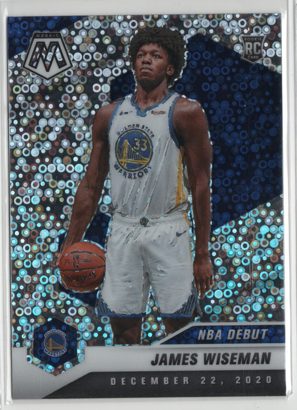 James Wiseman 2020-21 Panini Mosaic NBA Debut #266 Silver Disco Prizm - Warriors