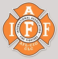 4 Inch Non-Reflective IAFF Orange Maltese Flag Sticker Decal