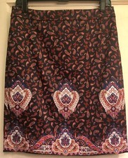 J. Crew Size 4 The Pencil Skirt Black Multicolor Paisley Slit Women’s Skirt