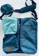 Royal Kiddy London Portable Teal Blue Folding Diaper Bag Baby Changing Pad EUC