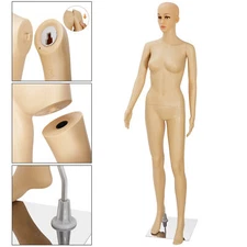 Display Head Turns PP Realistic Dress Form with Base Female Mannequin Full Body 
