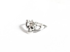 Handmade Sterling Silver Skull Claddagh Ring - Unique Symbol of Love