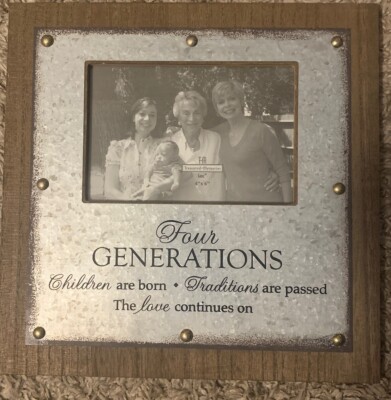 Ganz Four Generations Aluminum and wood  Frame 4 x6 