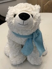 Aurora Polar Bear White W/ Blue Scarf Plush Stuffed Animal Soft Toy 10  2017