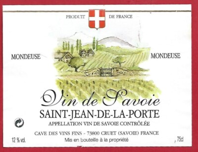 113-51 Weinetikett SAVOIE MONDEUSE St JEAN DE LA PORTE CAVE COOP. CRUET