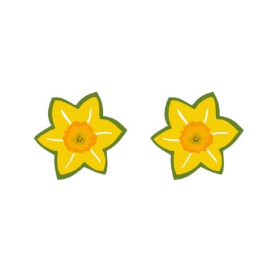 2 x Narzisse temporäre TATTOO Wales / walisische Nationalblume