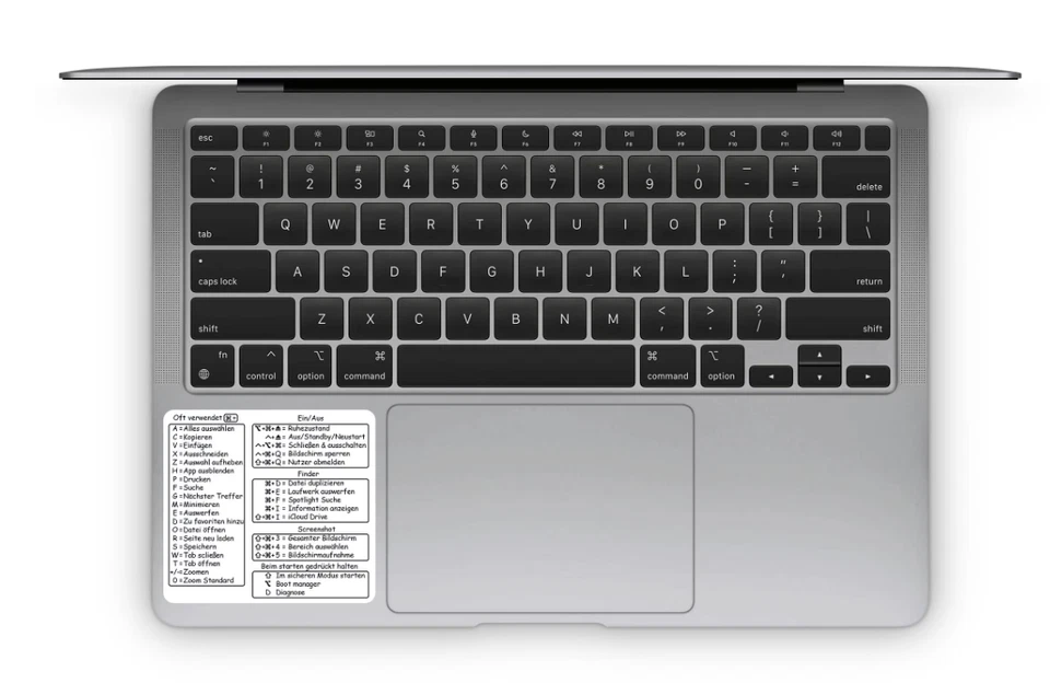MacBook Pro Air Shortcut Befehle Tastenkombinationen Aufkleber STICKER 2 Stück - Bild 2 von 3