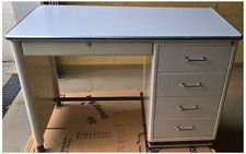 BAISCH Schreibtisch, Metall, Praxismöbel, 50er Jahre, Restaurationsobjekt