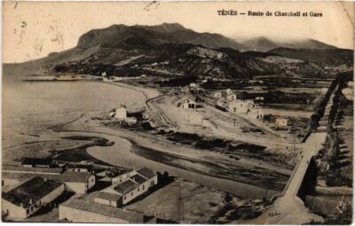 CPA AK ALGERIA TENES Route de Cherchell et Gare (1189861)