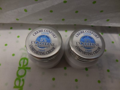 L'occitane Travel Size Set Of 2 Light Comforting Cream 0.28 Oz Each Sealed 