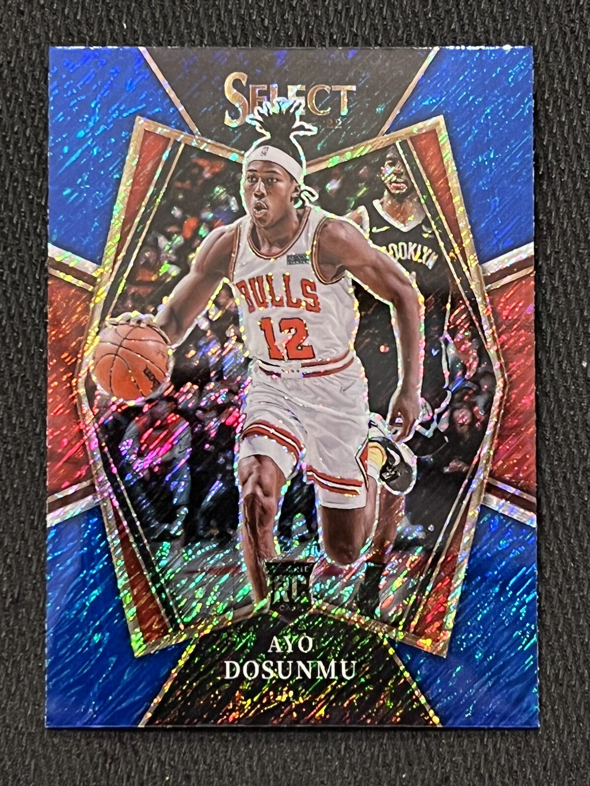 AYO DOSUNMU 2021-22 Panini Select Premier Level Blue Shimmer Prizm Holo RC #154