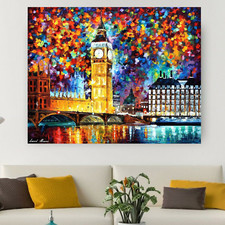 Leonid Afremov BIG BEN LONDON 2012 30"x24" EDIZIONE LIMITATA GICLÉE ORIGINALE