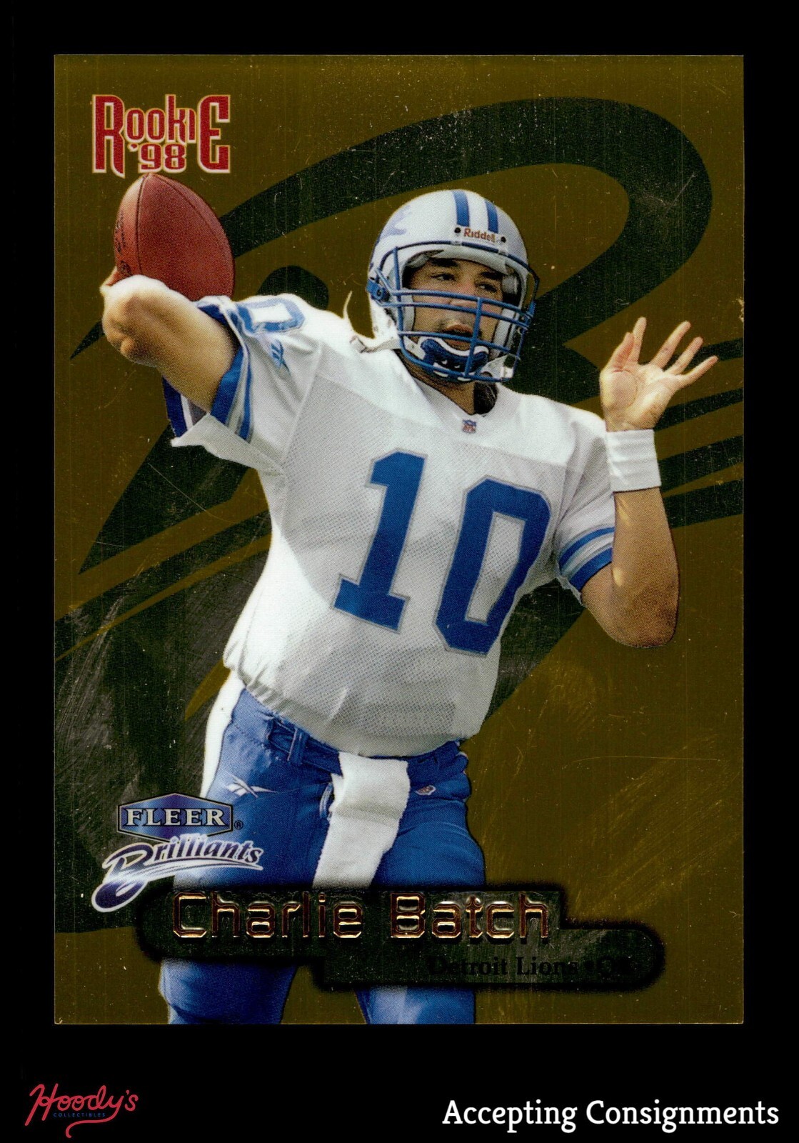 1998 Fleer Brilliants Gold #122 Charlie Batch LIONS 73/99