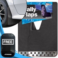 Car Mud Flaps Set Universal Urban X Black With Chrome Plate Rally Look UXRF3+M