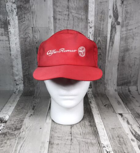 Genuine 1980s - 1990s Alfa Romeo Main Dealer Vintage Red Baseball Cap Hat - Picture 1 of 16