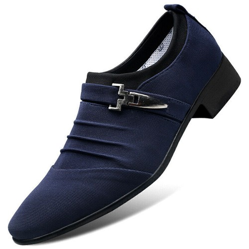 Mens Business Leather Shoes Smart Loafer Brogues Formal Work Slip-On Shoes - Picture 15 of 15
