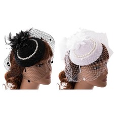 Women Fascinator Headband Tea Party Fascinator Derby Hat Feather Fascinator Veil