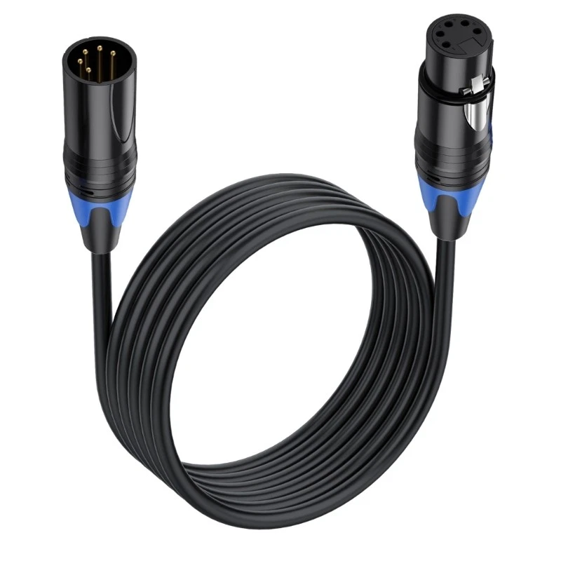 5pin XLR Male to Female DMX512 Cable Wire Audioed Amplifier Mixers Connect Cord - Image 2 of 4