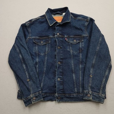 Levis Denim Jacket Mens Large Blue Type 3 Trucker Jean Stretch Boxy Retro Modern