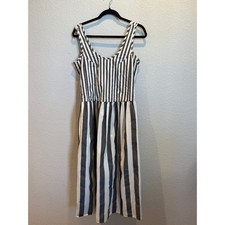 Everlane Poplin Summer Dress Bone White/Black