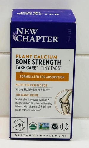 New Chapter Plant Calcium Bone Strength Supplement - 240 Tablets *03/2027*