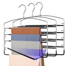 Pant Hangers Space Saving 3 Pack Yoga Pants Leggings Hangers for Closet Non S...