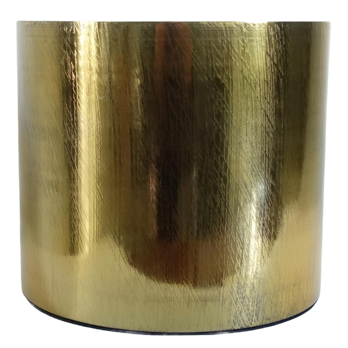 18cm Gold Etched Metal Planter Decorative Brass Plant Pot Indoor Decor - Image 2