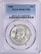 1948 Franklin Half Dollar 50C PCGS MS-66+ FBL Full Bell Lines