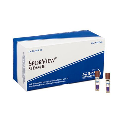 Crosstex SPS Medical SCS-100 SporView Steam Biological Indicators 24 Hr 100/Pk