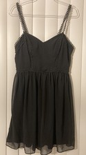Vintage Black Sheer Outer Layer Lace Dress Sleeveless Size 11  Summer Romantic