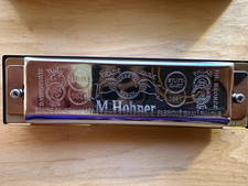 HOHNER Big River Harp 590 Harmonica Key of A 10-Hole w/ Case