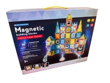 Magnetic Building Blocks Castle Light Set 96 PCS | STEM Toy Lights Tiles for Kid