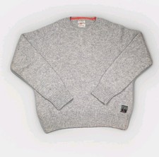Aubin Shetland Wool Jumper Mens XXL Grey 100% Wool 46 In. Chest Tight Knit 