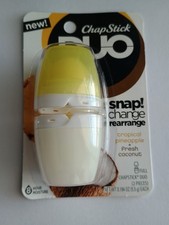Chapstick Duo Snap Lip Balm - Tropical Pineapple + Fresh Coconut (Pack of 1)