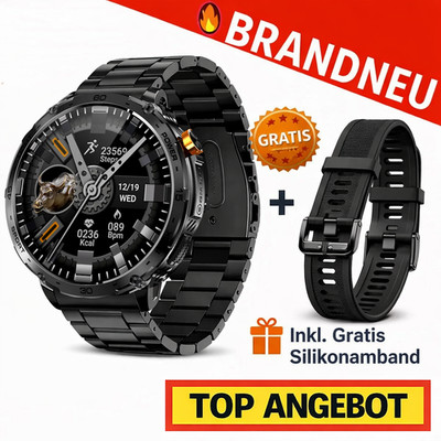 ZEUS  2.0 Smartwatch Herren Damen Fitness Tracker Puls SpO2 GPS Bluetooth IP68