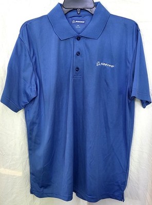 NEW Boeing Michoud One Team One Mission Men's Employee Shirt Golf Polo Blue
