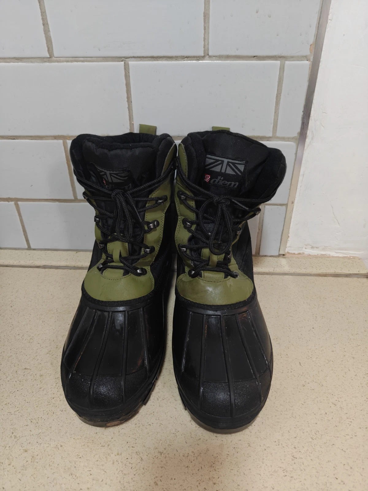 Diem Mens Lite Tech Boots Fishing Lace Up Waterproof Pattern