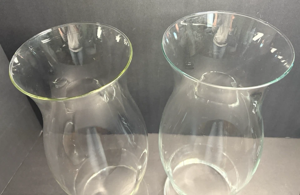 Lot of 2 Colonial Williamsburg Style Glass Hurricane Candle Shades Globes-14" EC - Image 4 of 4