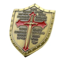 Knight Cross Put on The Armor of God Sword Bronze Badge Challenge Medal Souvenir