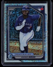 ANDRES ARIAS 2024 BOWMAN CHROME SHIMMER REFRACTOR RC TORONTO BLUE JAYS #BCP-236