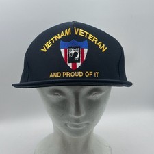 Vietnam Veteran Proud Snapback Hat Embroidered USA Made Military Cap