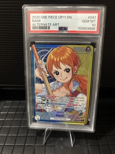 2025 ONE PIECE OP11-A FIST OF DIVINE SPEED ALTERNATE ART #041 NAMI PSA 10