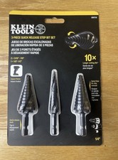 New Factory Sealed Klein Tools Step Drill Bit Set, Quick-Release 3-Piece QRST2S