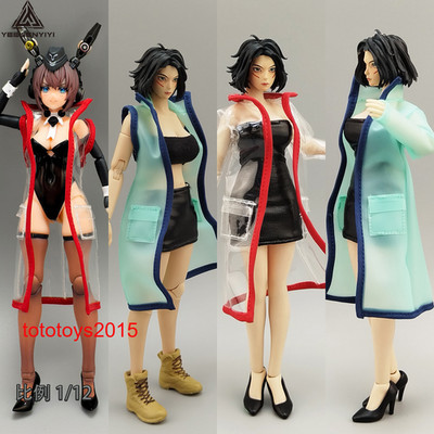 1:12 Raincoat wire Windcoat Coat Jacket windbreaker For 6'' Action Figure Body