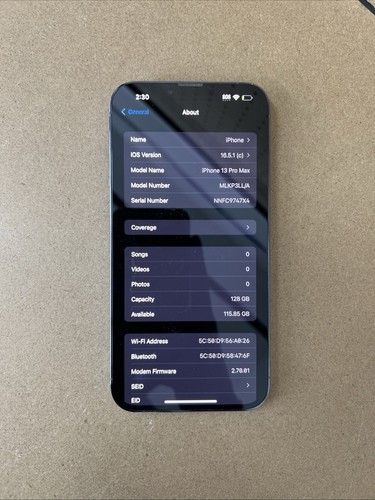 Apple iPhone 13 Pro Max 128GB Sierra Blue US West Central Smartphone - Bardzo dobry - Zdjęcie 8 z 11