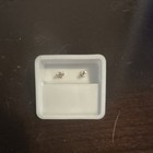 Silver-Tone Metal Stud Earrings, Butterfly Backs, No Stone, Lobe — photo 2
