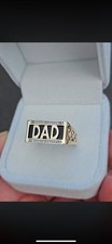 9 CT Gold Dad Ring Size T 1cm Tall Fully Hallmarked 3.5 Grams Weight Hallmarked