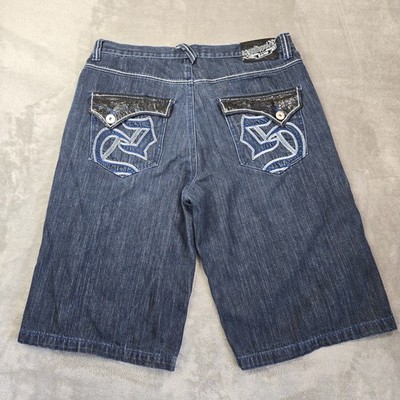 Vintage Southpole Y2K Flap Pocket Denim Shorts Jorts Embroidered