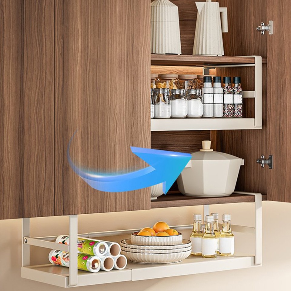Hanging Under Shelf Storage Basket Adjustable Under Cabinet Add-on ...